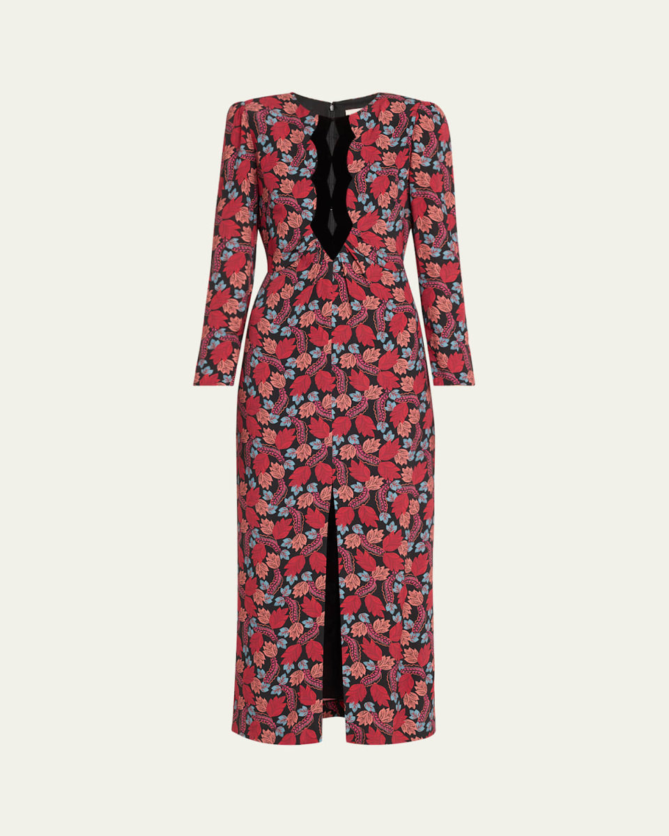 Jinx-C Velvet Cutout Midi Dress