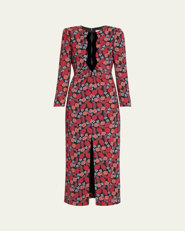 Jinx-C Velvet Cutout Midi Dress