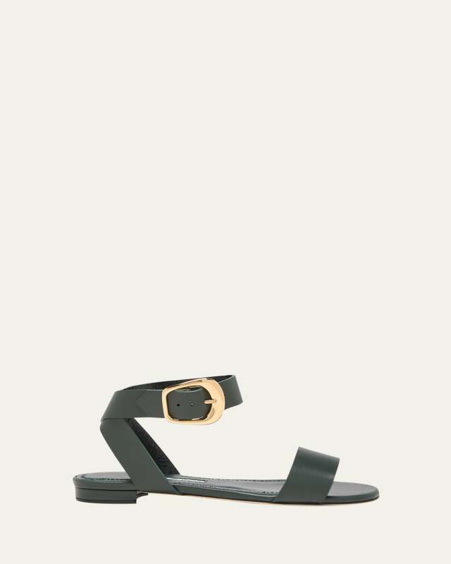 Brutas Leather Ankle-Strap Sandals