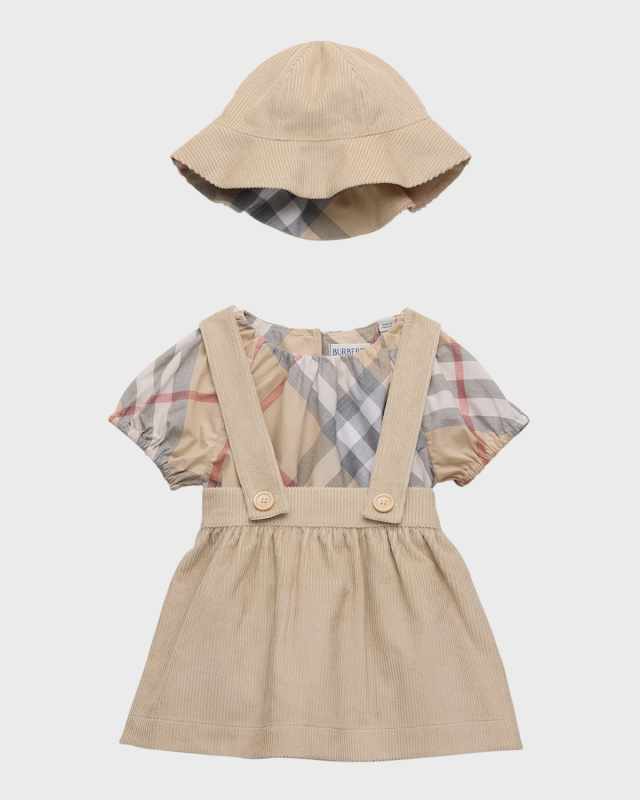 Girl's Sofia Check-Print Three-Piece Set, Size 3M-12