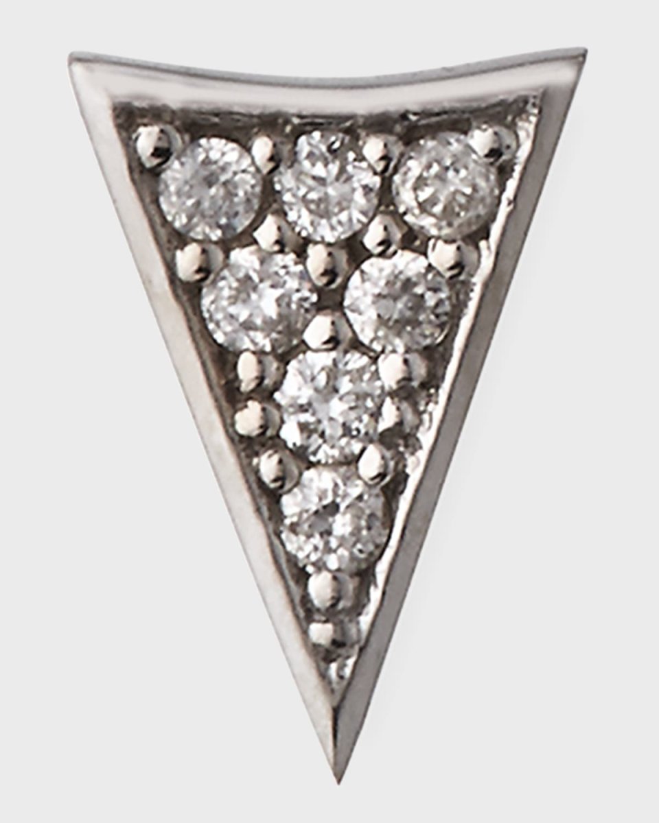 14K Gold Triangle Stud Earring with Diamonds