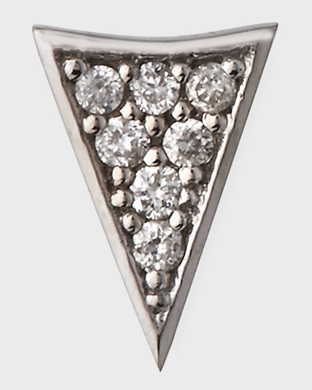 14K Gold Triangle Stud Earring with Diamonds