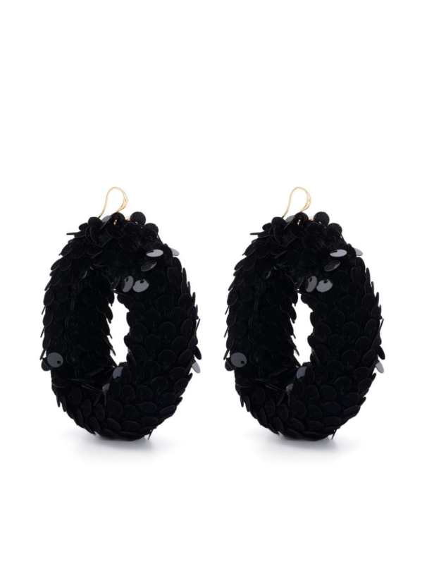 sequinned circular earring