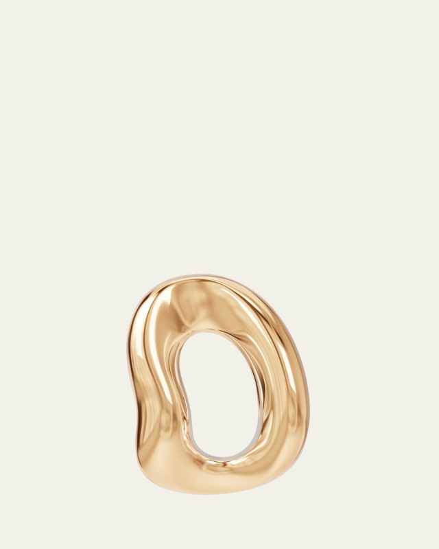 18K Yellow Gold Vermeil Shima Hoop Earring, Single