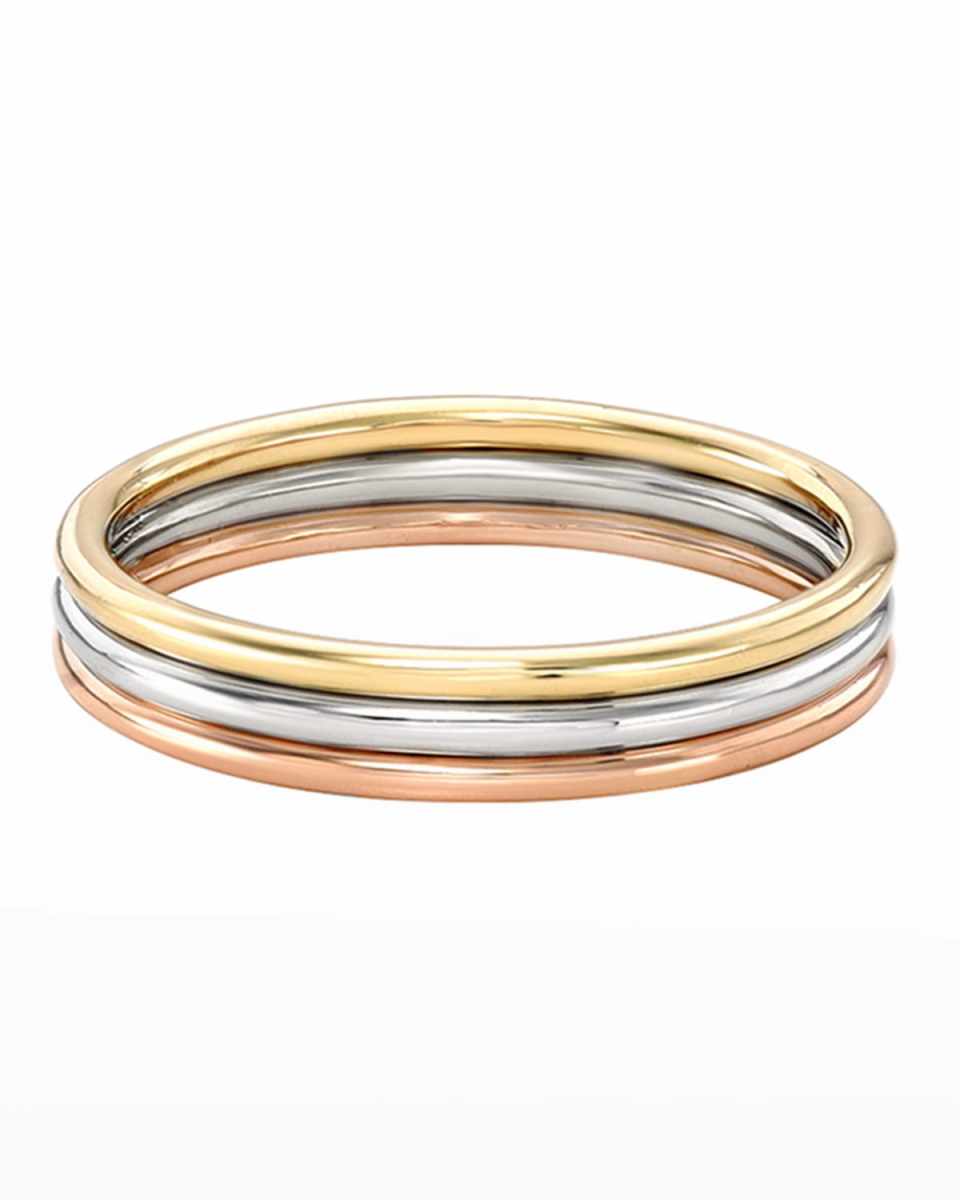 14k Gold Multi-Tone Trio Band Ring, Size