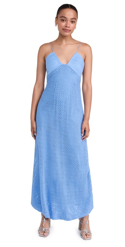 FAITHFULL THE BRAND Ciele Maxi Dress Azalea Mid Blue