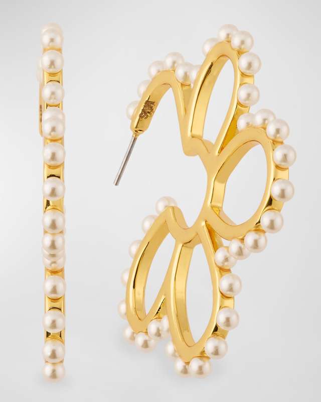 Daisy Pearlescent Hoop Earrings