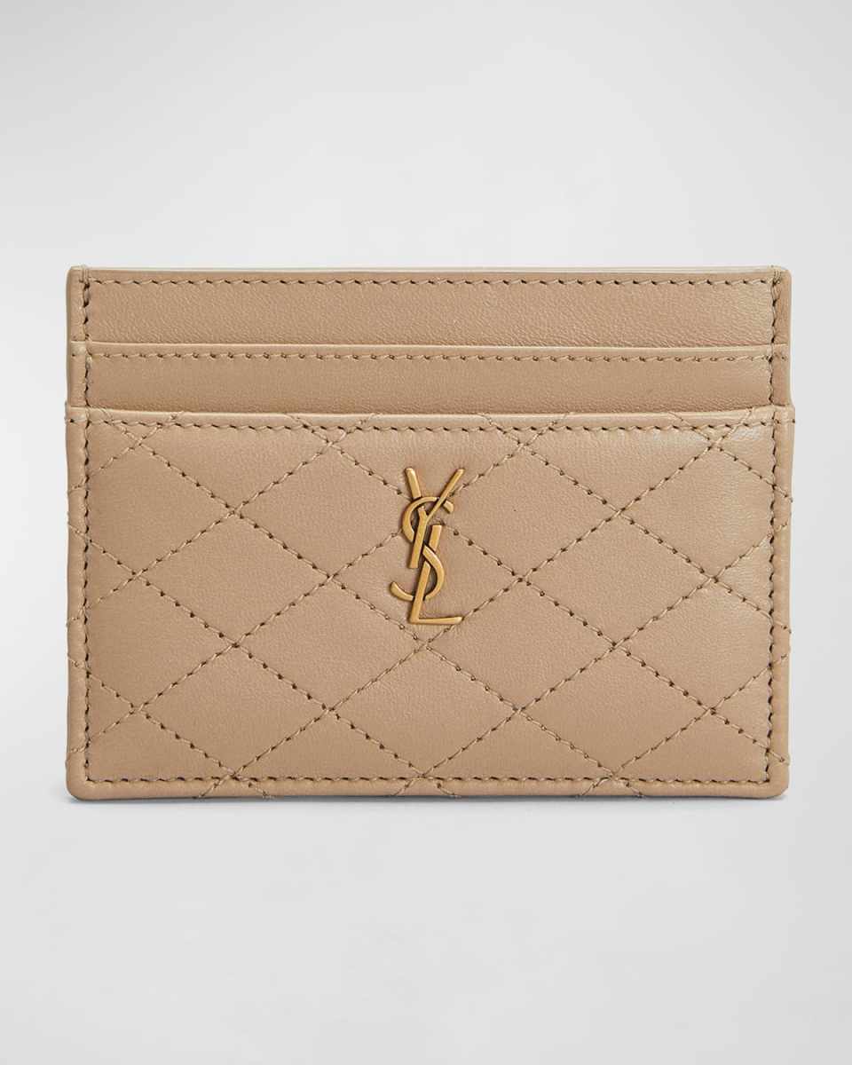 Gaby YSL Card Case in Quilted Leather