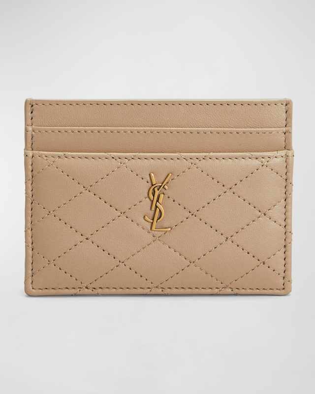 Gaby YSL Card Case in Quilted Leather