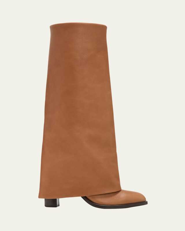 Melia Lambskin Fold-over Collar Boots