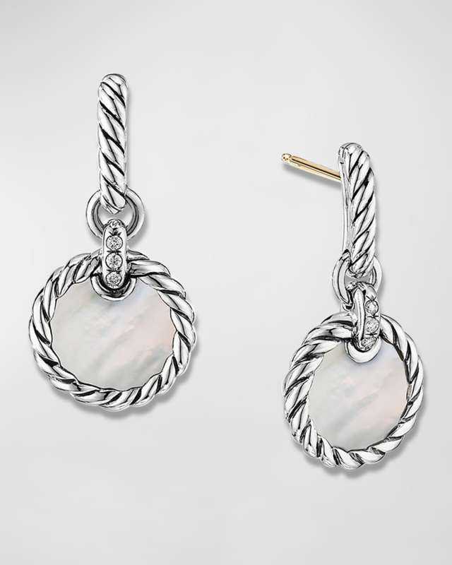 DY Elements Drop Earrings with Pave Diamonds