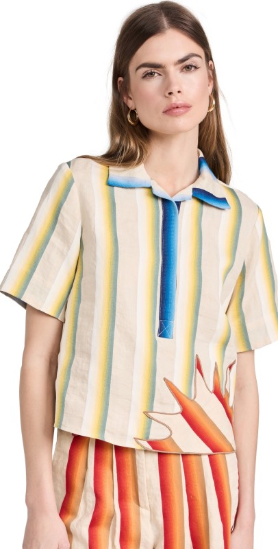 Rosie Assoulin Here Comes The Sun Shirt Green/Yellow