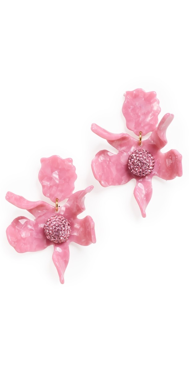 Lele Sadoughi Crystal Lily Earrings Ros