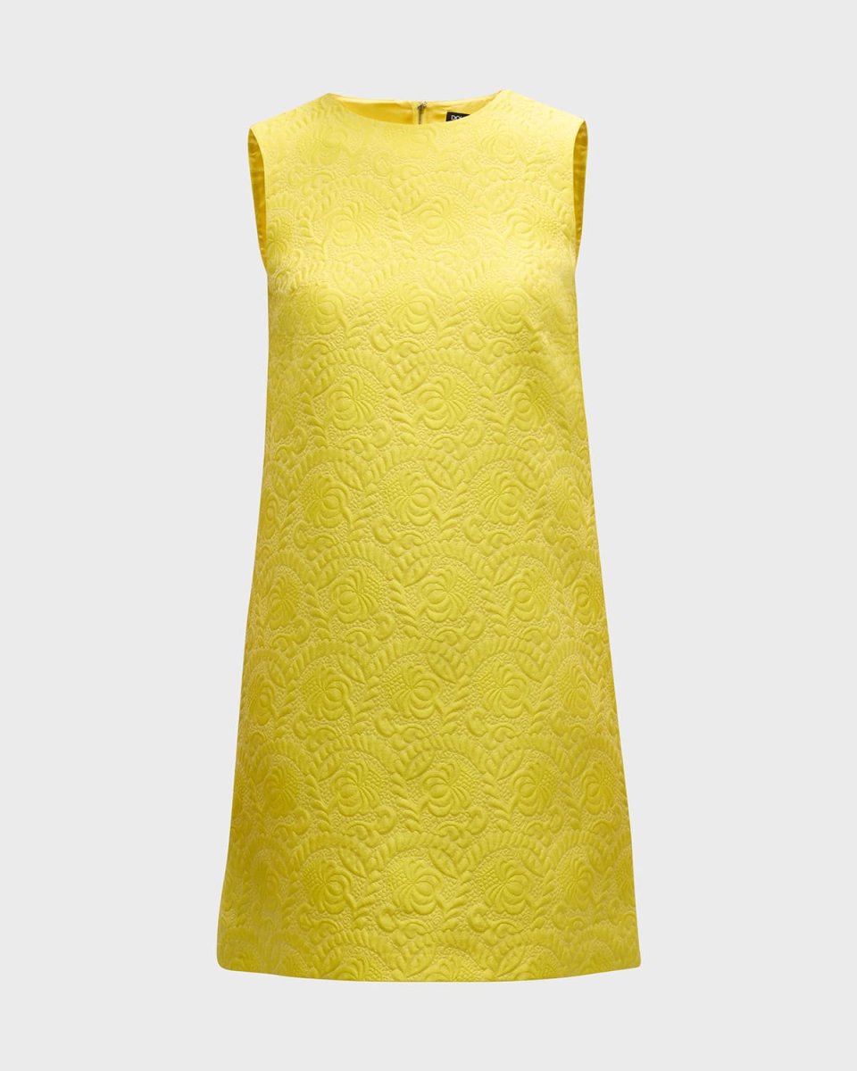 Matelasse Fiori Jacquard Mini Dress