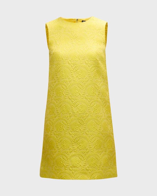 Matelasse Fiori Jacquard Mini Dress