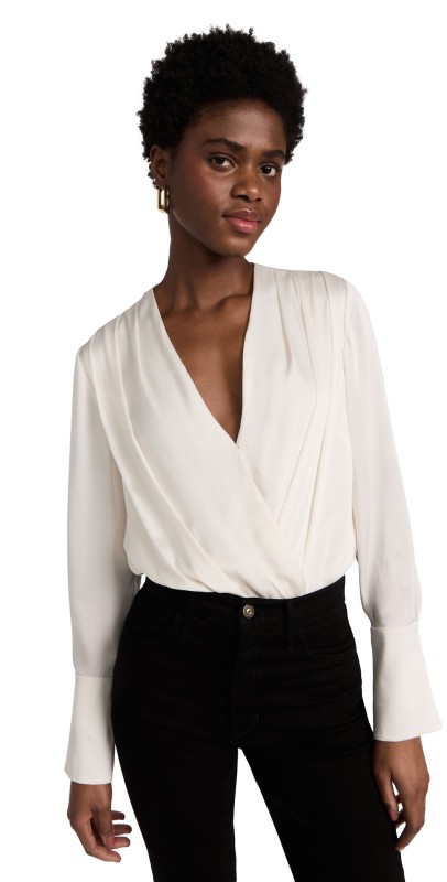 Favorite Daughter The Date Blouse Thong Bodysuit Ivory