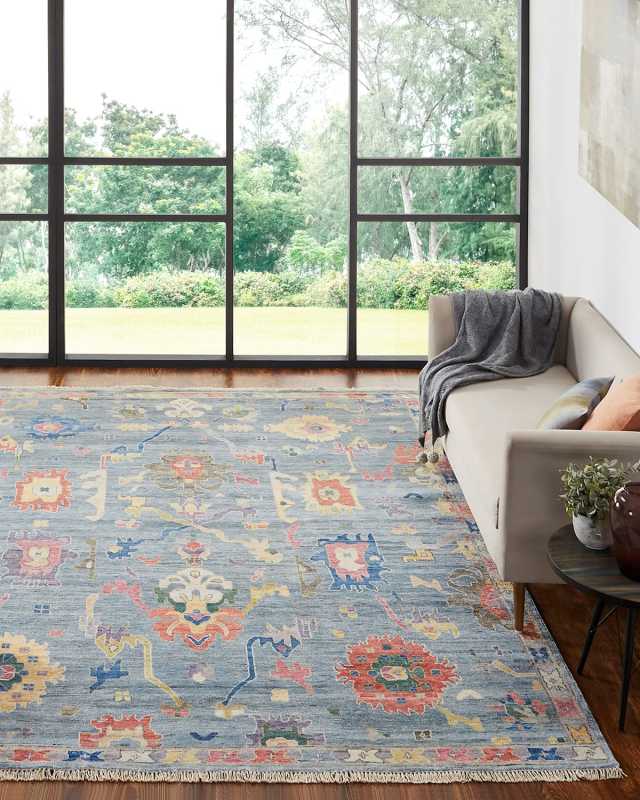 Fanning Hand Knotted Rug, 6' x 9'