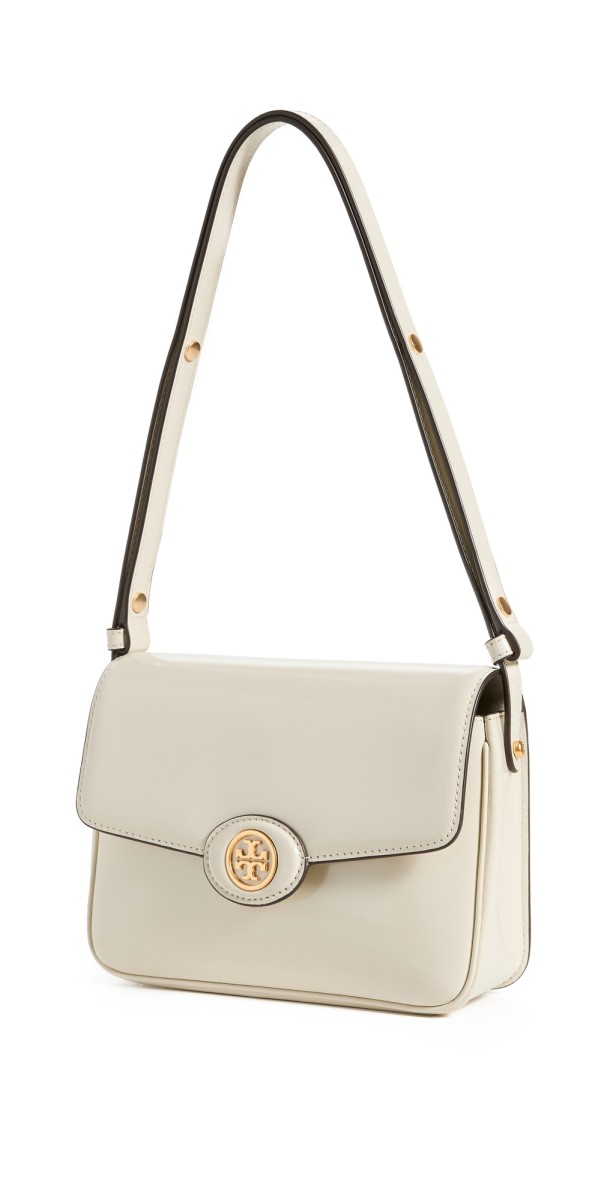 Tory Burch Robinson Spazzolato Convertible Shoulder Shea Butter/Ivory
