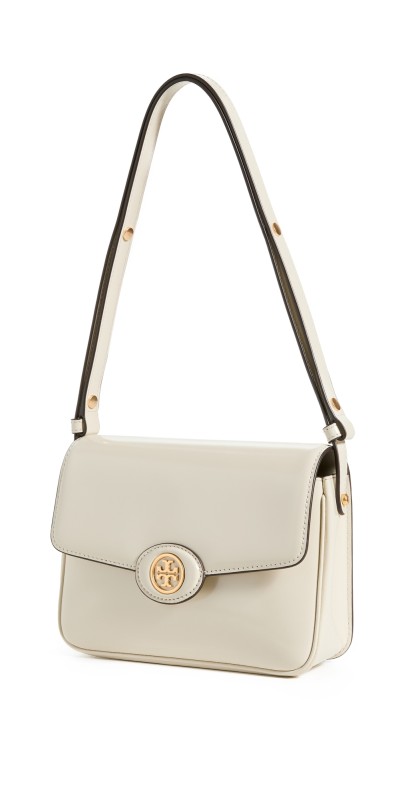Tory Burch Robinson Spazzolato Convertible Shoulder Shea Butter/Ivory