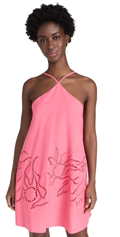MINKPINK Darla Broderie Mini Dress Pink