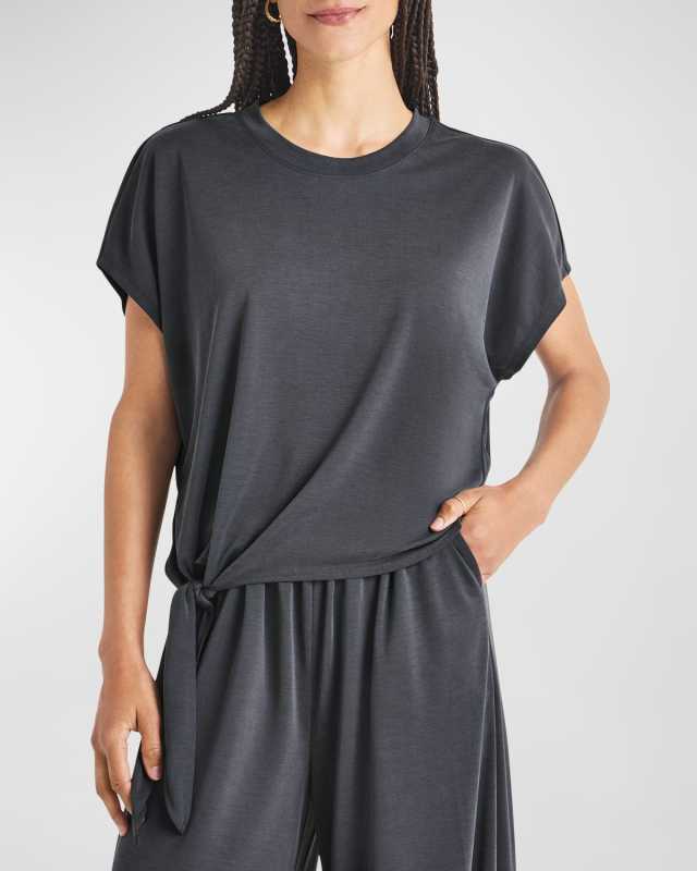 Giada Sandwash Tie-Hem T-Shirt