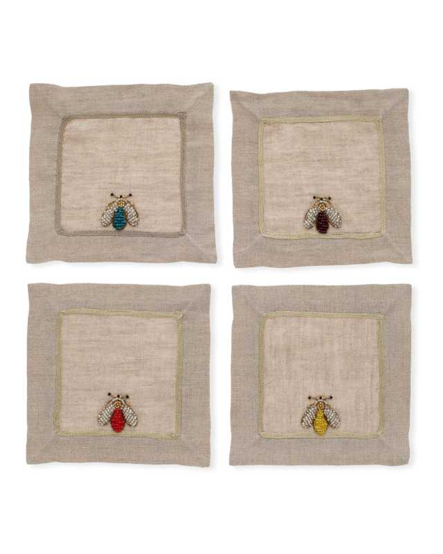 Sparkle Bee Cocktail Napkins, Set of 4
