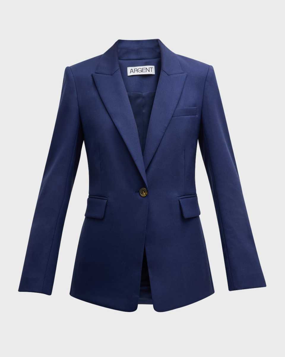 Single-Button Seasonless Wool Blazer