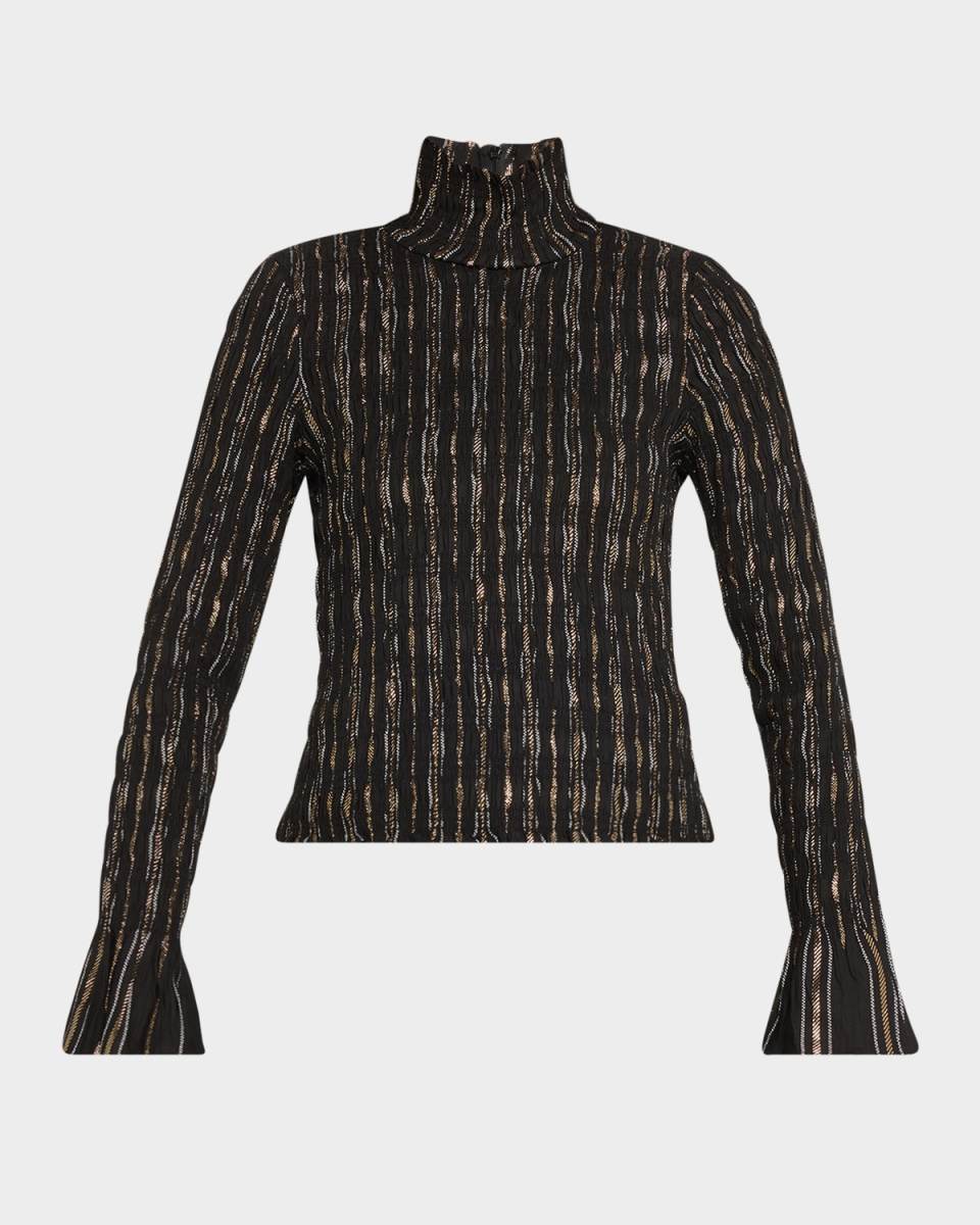 Cooper Smocked Turtleneck Top
