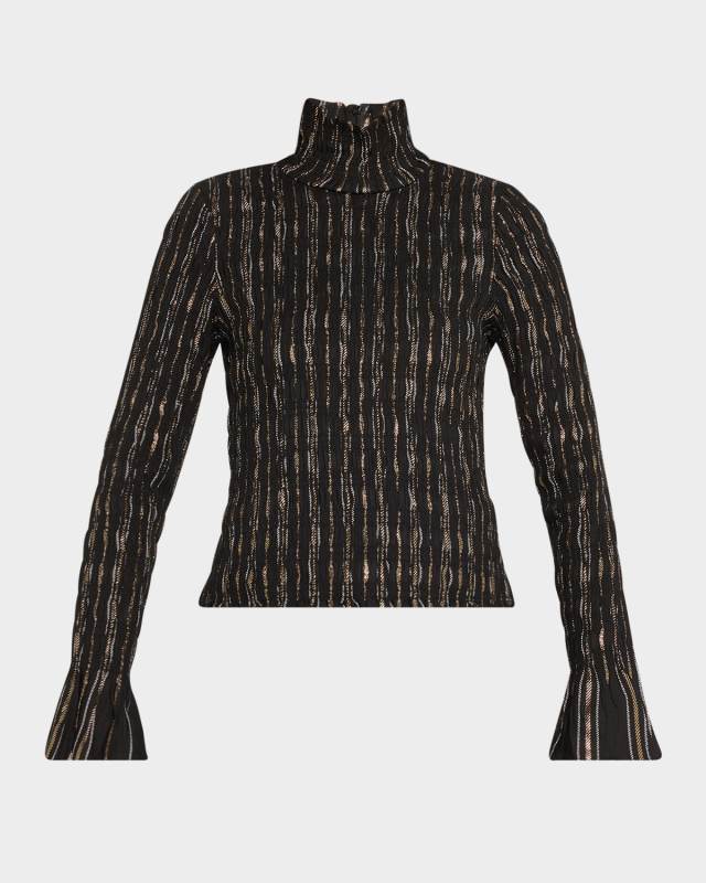 Cooper Smocked Turtleneck Top