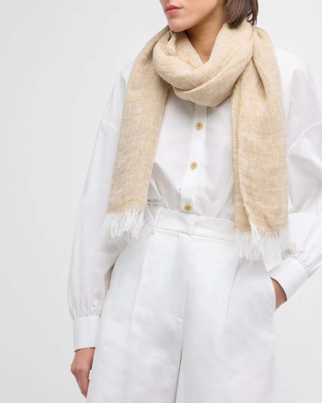 Alfredo Fringed Flax Scarf