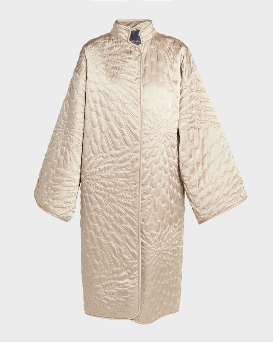 Armen Belted Silk-Cashmere Satin Quilted Jacket