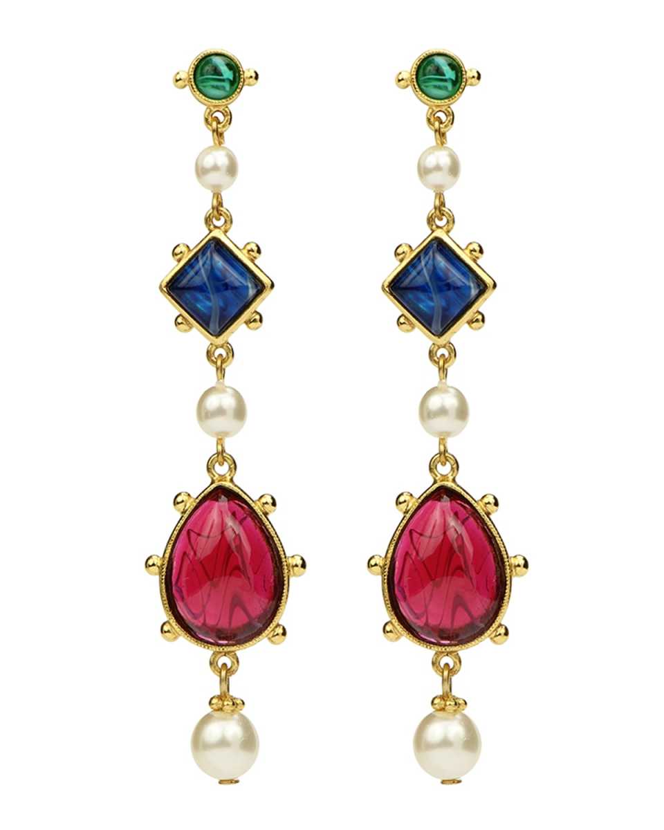 Glass Multi-Drop Earrings