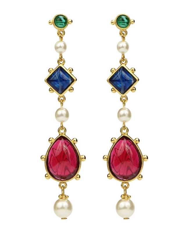 Glass Multi-Drop Earrings