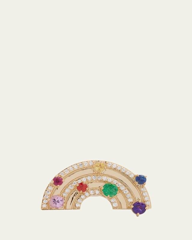 14K Rainbow Block Ring