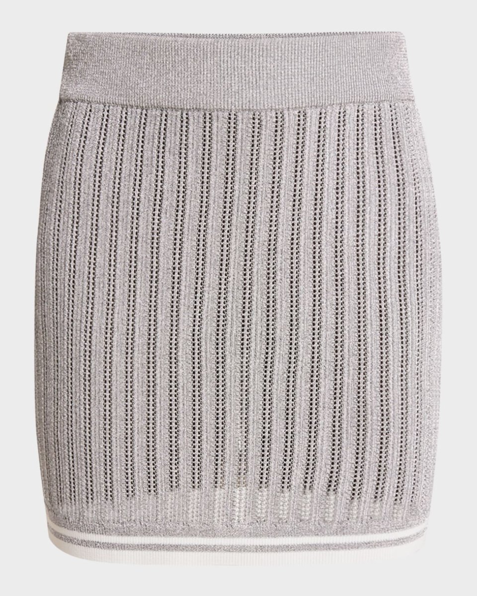 Knit Silver Mini Skirt