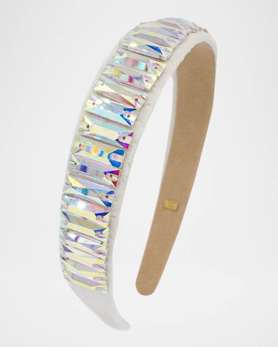 Girl's Velvet Headband W/ Faux Crystals