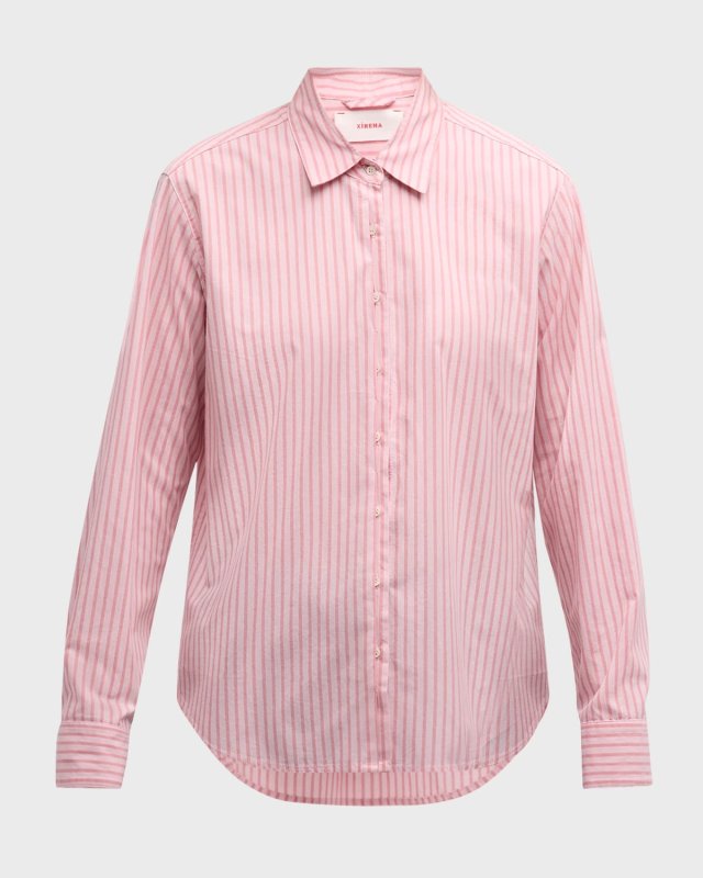 Quinn Striped Button-Down Cotton Shirt