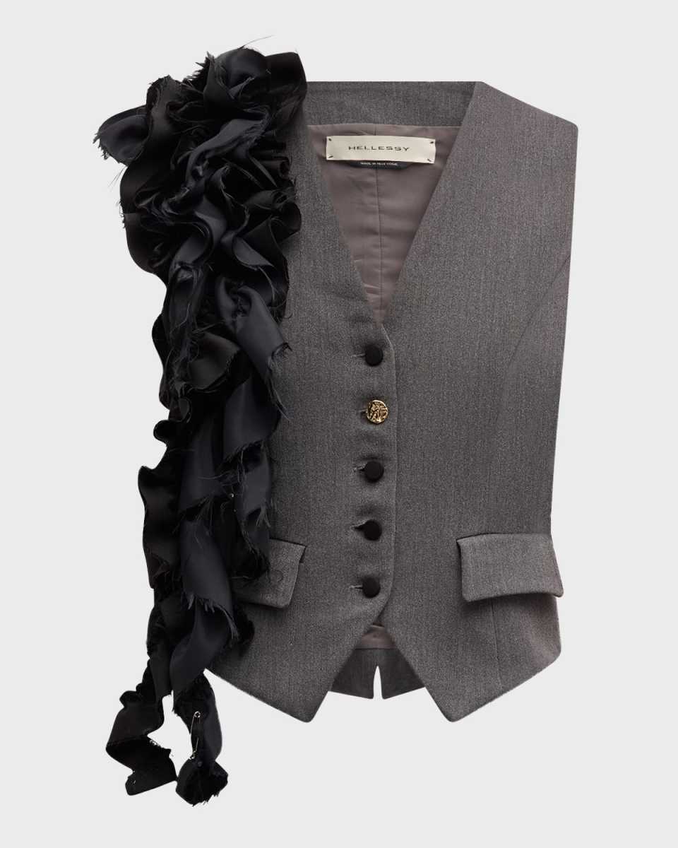 Paco Ruffle Single-Breasted Vest