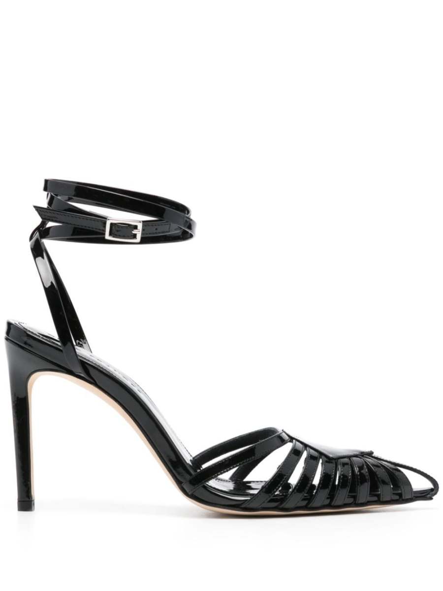 Cage patent-leather pumps