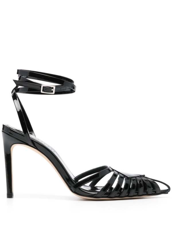 Cage patent-leather pumps