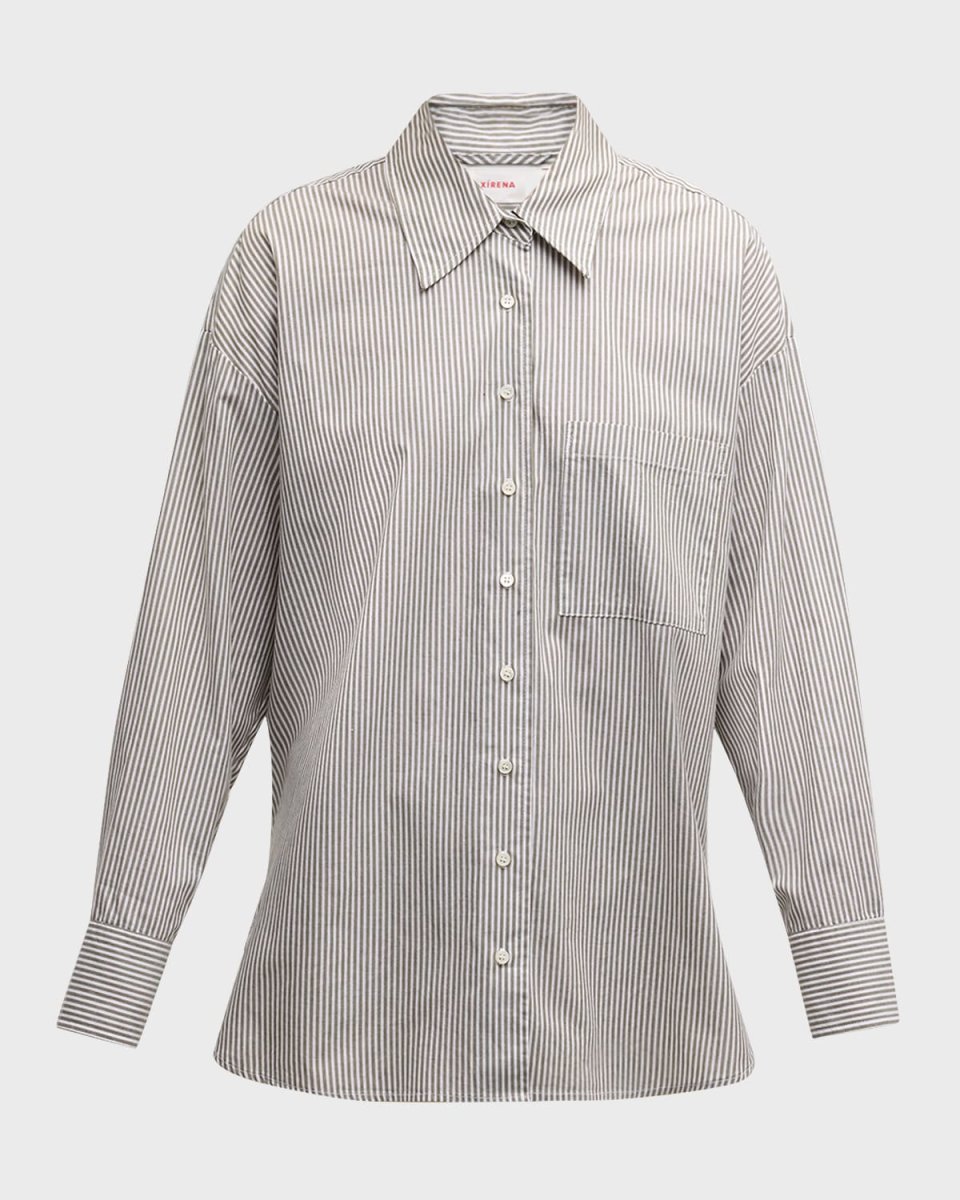Sydney Striped Button-Down Cotton Shirt