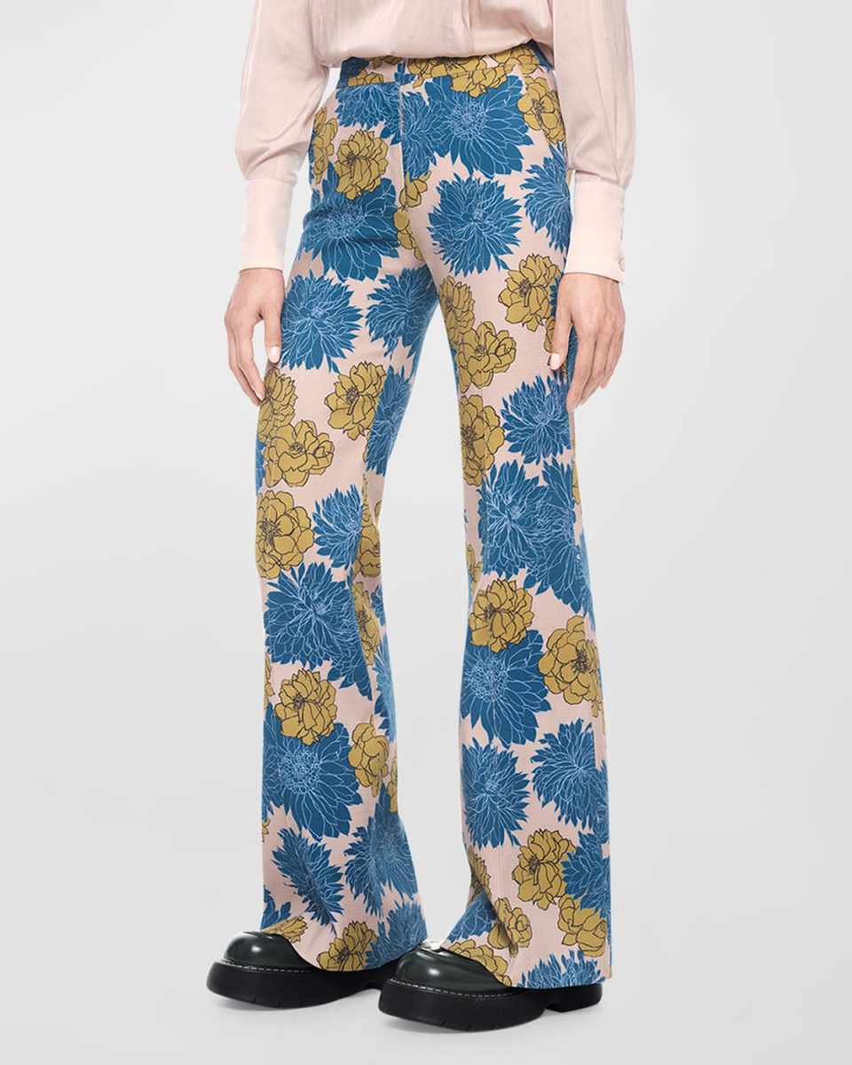 Dahlia Wide-Leg Pintuck Trousers