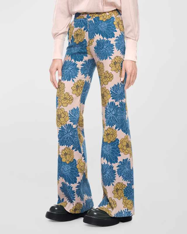 Dahlia Wide-Leg Pintuck Trousers