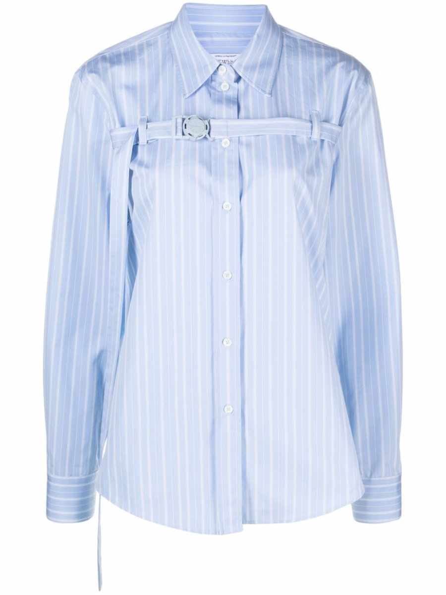 buckled cut-out cotton shirt