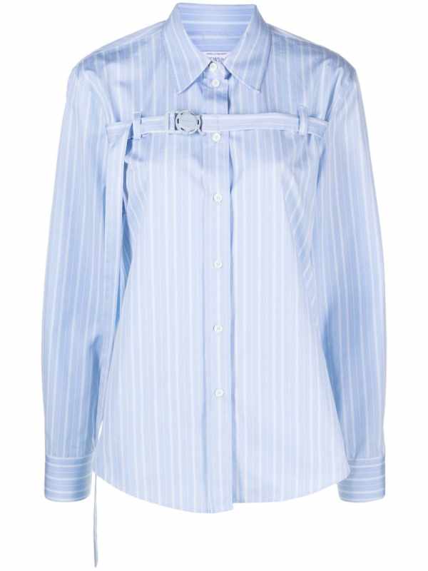 buckled cut-out cotton shirt