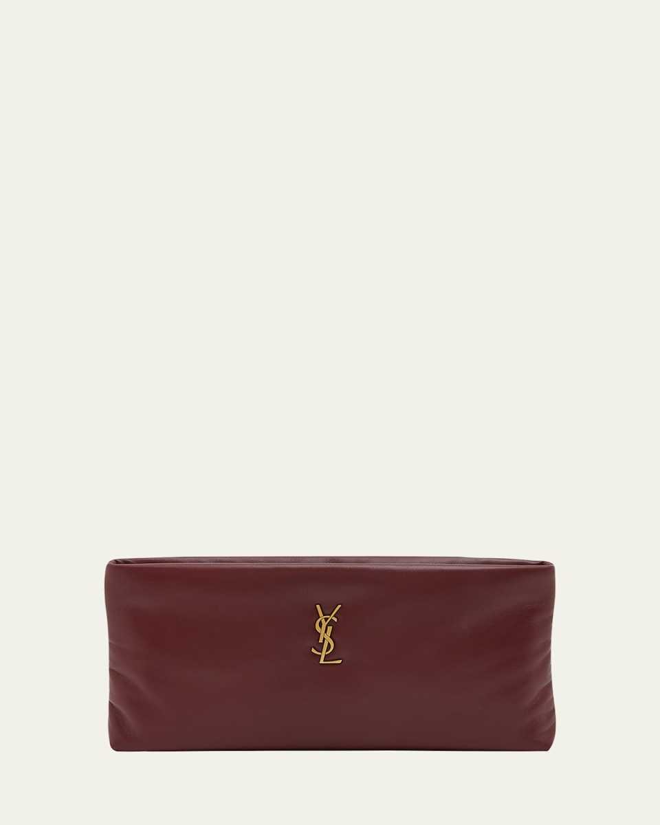 Calypso Ziptop YSL Clutch Bag in Smooth Padded Leather