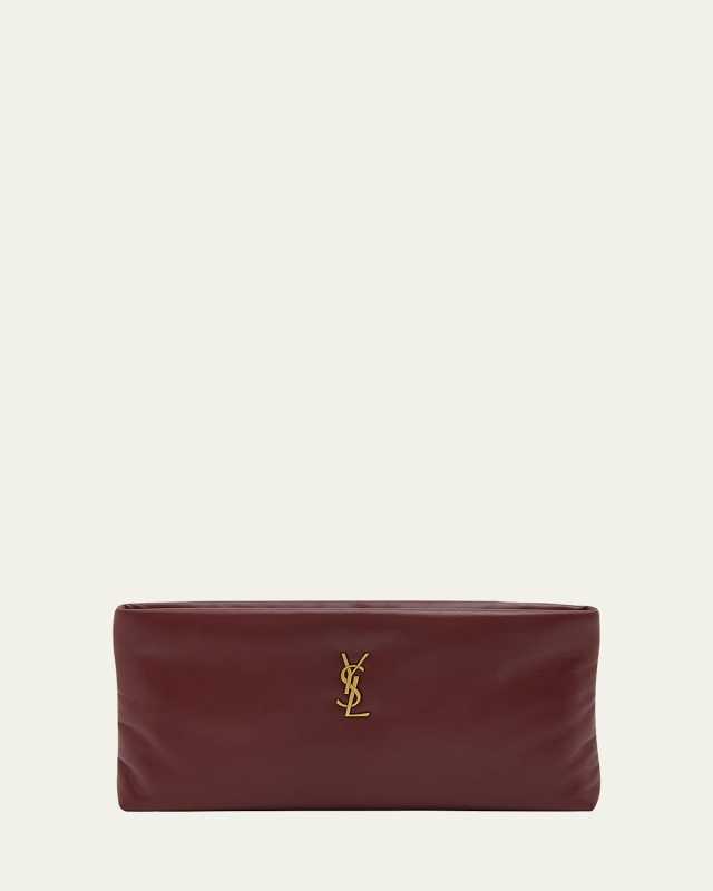 Calypso Ziptop YSL Clutch Bag in Smooth Padded Leather