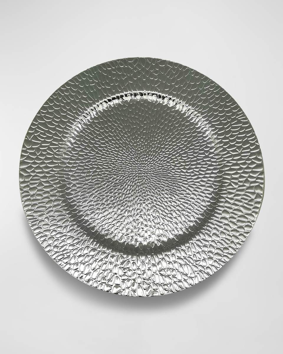 Raindrops Electroplated Charger Plates, Set of 4