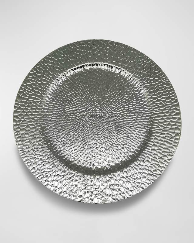Raindrops Electroplated Charger Plates, Set of 4