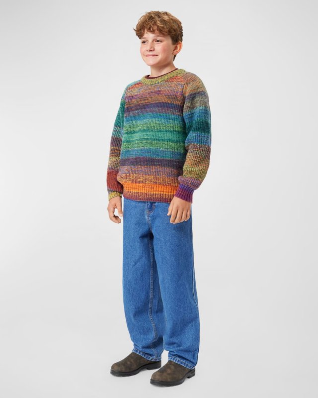Boy's Bosse Multicolor Knitted Sweater, Size 3T